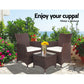 Noah 2-Seater Wicker Furniture 3-Piece Outdoor Setting - Brown