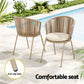 Aleric 2-Seater Table Chairs Patio Furniture 3-Piece Outdoor Lounge Set - Beige