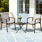 Nayeli 3-Piece Outdoor Bistro Set Table and Chairs Steel Dining Chair Patio Furniture Textilene - Grey