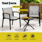 Nayeli 3-Piece Outdoor Bistro Set Table and Chairs Steel Dining Chair Patio Furniture Textilene - Grey