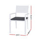 Rylian Set of 4 Outdoor Dining Chairs Stackable Aluminum Lounge Chair Patio Furniture - White