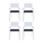 Rylian Set of 4 Outdoor Dining Chairs Stackable Aluminum Lounge Chair Patio Furniture - White