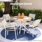 Rylian Set of 4 Outdoor Dining Chairs Stackable Aluminum Lounge Chair Patio Furniture - White
