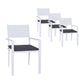 Rylian Set of 4 Outdoor Dining Chairs Stackable Aluminum Lounge Chair Patio Furniture - White