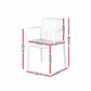 Yorkton Set of 4 Outdoor Dining Chairs Patio Furniture PP Stackable Chair Garden - White