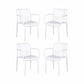 Yorkton Set of 4 Outdoor Dining Chairs Patio Furniture PP Stackable Chair Garden - White