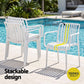 Yorkton Set of 4 Outdoor Dining Chairs Patio Furniture PP Stackable Chair Garden - White