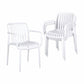 Yorkton Set of 4 Outdoor Dining Chairs Patio Furniture PP Stackable Chair Garden - White
