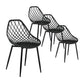 Oriana Set of 4 Outdoor Dining Chairs PP Lounge Chair Patio Garden Furniture - Black