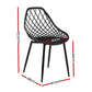 Oriana Set of 4 Outdoor Dining Chairs PP Lounge Chair Patio Garden Furniture - Black