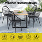 Oriana Set of 4 Outdoor Dining Chairs PP Lounge Chair Patio Garden Furniture - Black