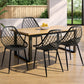 Oriana Set of 4 Outdoor Dining Chairs PP Lounge Chair Patio Garden Furniture - Black