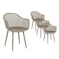 Lucette Set of 4 Outdoor Dining Chairs PP Lounge Chair Patio Furniture Garden - Coffee