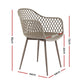 Lucette Set of 4 Outdoor Dining Chairs PP Lounge Chair Patio Furniture Garden - Coffee