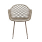 Lucette Set of 4 Outdoor Dining Chairs PP Lounge Chair Patio Furniture Garden - Coffee