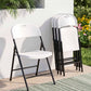 Langley Set of 4 Outdoor Dining Chairs PP Folding Chair Patio Garden Furniture - White