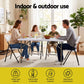 Langley Set of 4 Outdoor Dining Chairs PP Folding Chair Patio Garden Furniture - White