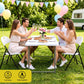 Langley Set of 4 Outdoor Dining Chairs PP Folding Chair Patio Garden Furniture - White