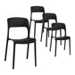 Cassiel Set of 4 Outdoor Dining Chairs Stackable PP Patio Chair Garden Furniture - Black
