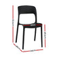 Cassiel Set of 4 Outdoor Dining Chairs Stackable PP Patio Chair Garden Furniture - Black