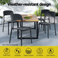 Cassiel Set of 4 Outdoor Dining Chairs Stackable PP Patio Chair Garden Furniture - Black
