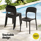 Cassiel Set of 4 Outdoor Dining Chairs Stackable PP Patio Chair Garden Furniture - Black