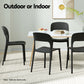Cassiel Set of 4 Outdoor Dining Chairs Stackable PP Patio Chair Garden Furniture - Black