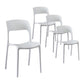 Cassiel Set of 4 Outdoor Dining Chairs Stackable PP Patio Chair Garden Furniture - White
