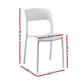 Cassiel Set of 4 Outdoor Dining Chairs Stackable PP Patio Chair Garden Furniture - White