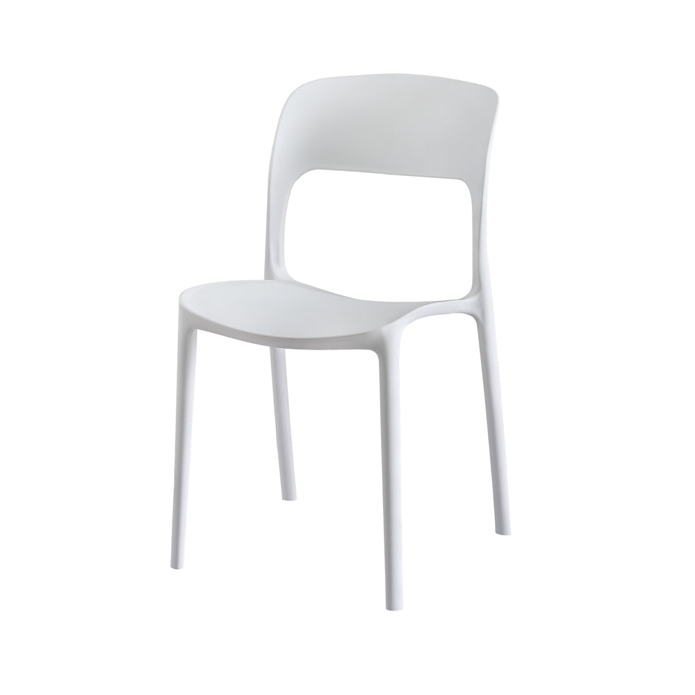 Cassiel Set of 4 Outdoor Dining Chairs Stackable PP Patio Chair Garden Furniture - White
