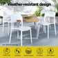 Cassiel Set of 4 Outdoor Dining Chairs Stackable PP Patio Chair Garden Furniture - White