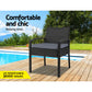 Mitchell Outdoor Dining Chairs Patio Furniture Rattan Lounge Chair Cushion - Black