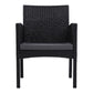 Kenneth Set of 2 Outdoor Dining Chairs Patio Furniture Rattan Lounge Chair XL - Black