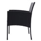 Kenneth Set of 2 Outdoor Dining Chairs Patio Furniture Rattan Lounge Chair XL - Black