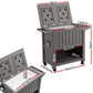 Outdoor Storage Cabinet Box 80L Ice Bucket Cooler Rolling Serving Cart Kitchen Trolley Brown