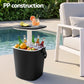 2-in-1 Outdoor Bar Table Portable Wine Cooler 15L Ice Bucket Tong Black