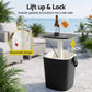 2-in-1 Outdoor Bar Table Portable Wine Cooler 15L Ice Bucket Tong Black