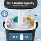 2-in-1 Outdoor Bar Table Portable Wine Cooler 15L Ice Bucket Tong Black