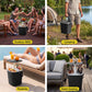 2-in-1 Outdoor Bar Table Portable Wine Cooler 15L Ice Bucket Tong Black