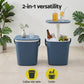 2-in-1 Outdoor Bar Table Portable Ice Bucket Cooler 15L Tong Blue