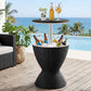 Outdoor Bar Table Portable Ice Bucket Cooler 30L Adjustable Top Black