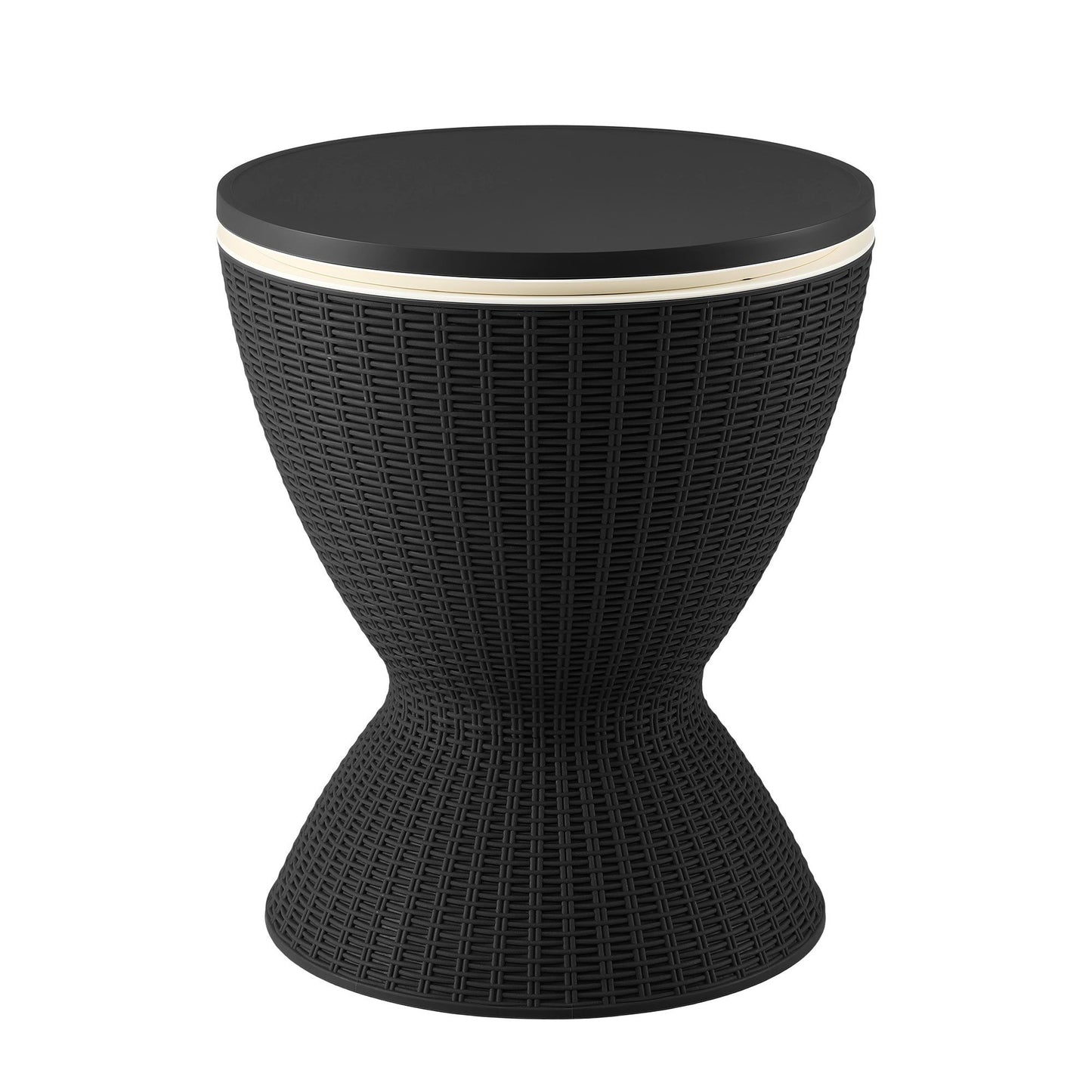 Outdoor Bar Table Portable Ice Bucket Cooler 30L Adjustable Top Black
