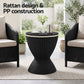 Outdoor Bar Table Portable Ice Bucket Cooler 30L Adjustable Top Black