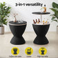 Outdoor Bar Table Portable Ice Bucket Cooler 30L Adjustable Top Black