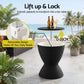 Outdoor Bar Table Portable Ice Bucket Cooler 30L Adjustable Top Black