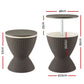 Outdoor Bar Table Portable Ice Bucket Cooler 30L Adjustable Top Brown
