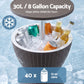 Outdoor Bar Table Portable Ice Bucket Cooler 30L Adjustable Top Brown