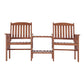 Outdoor Garden Bench Loveseat Wooden Table Chairs Patio Furniture Brown