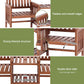 Outdoor Garden Bench Loveseat Wooden Table Chairs Patio Furniture Brown
