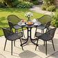 Tressa 4-Seater Outdoor Dining Set Table and Chairs Patio Furniture Garden Diamond 5-Piece - Black